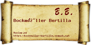Bockmüller Bertilla névjegykártya